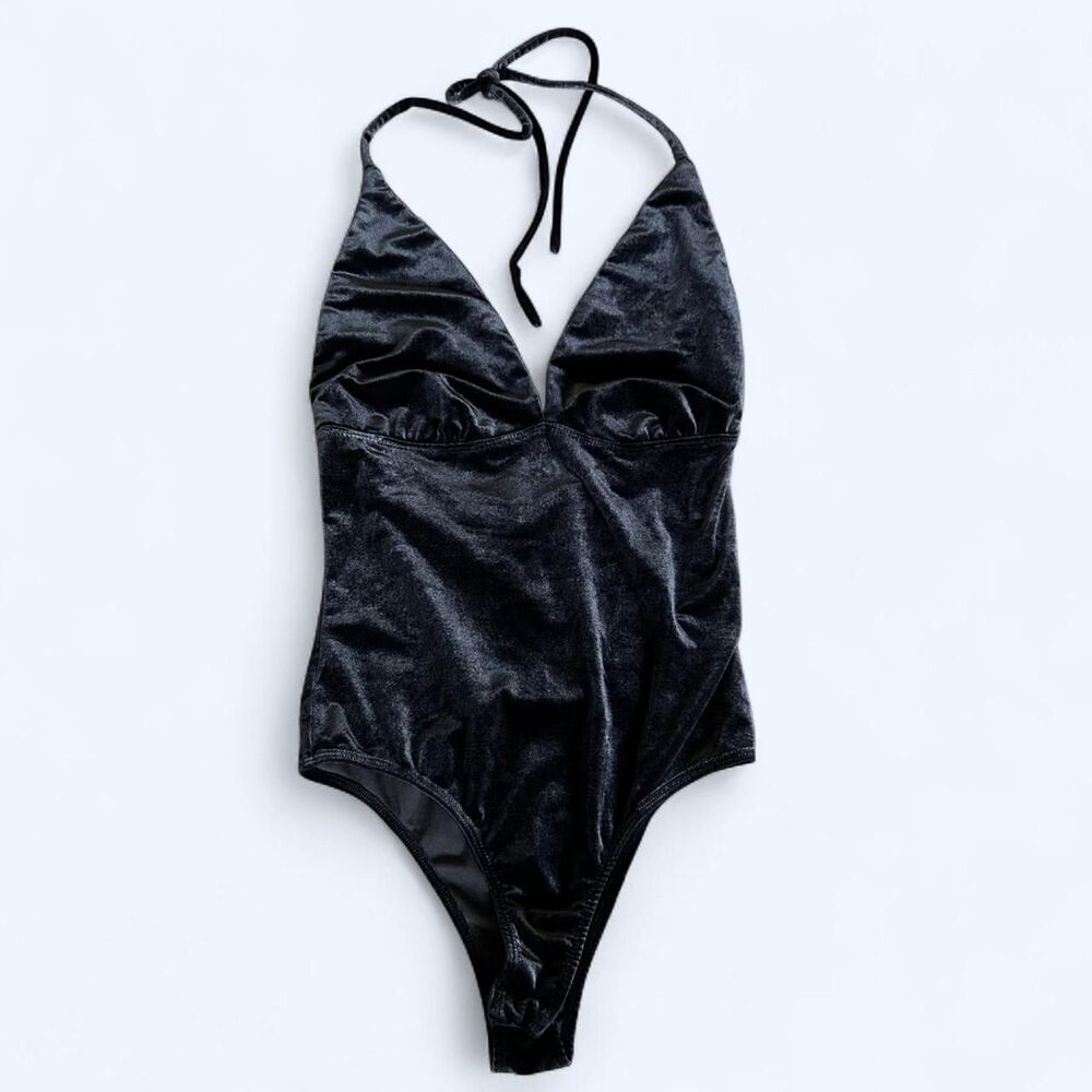 Grey Velvet Bodysuit